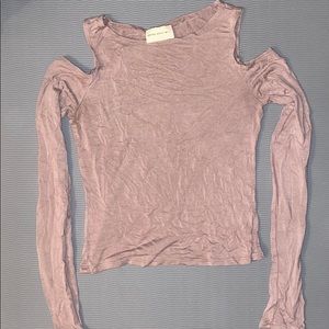 Cut out long sleeve crop top